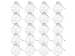 Bolas Decorativas De Natal Transparentes De 8 Cm De Diâmetro Olysi Shop (20 Unidades)
