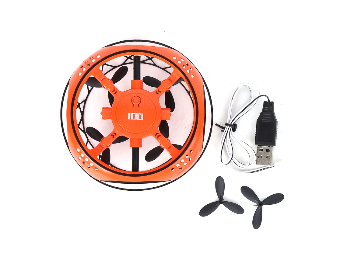 Mali dronerc Quadcopter com Controle por Sensor Laranja Brinquedo