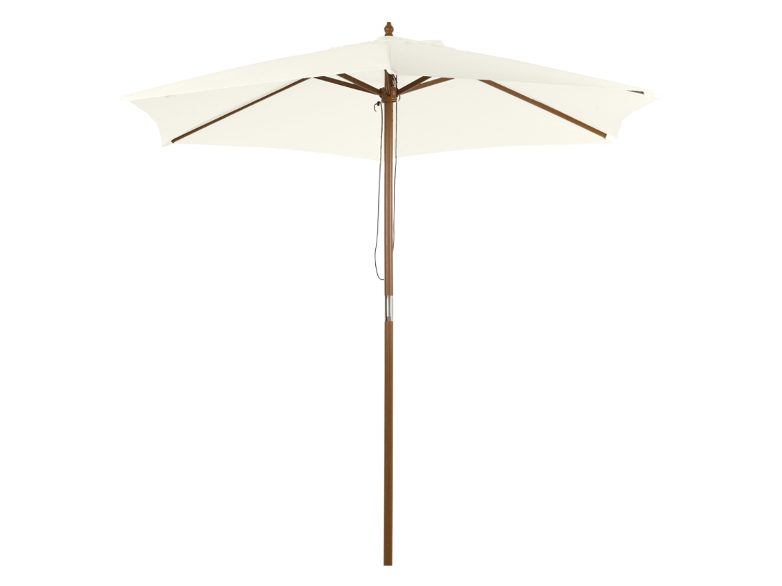 Guarda Sol Jardim 2.5m 3 Camadas Bambu Poliéster Branco VELTRIX