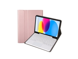 Capa Com Teclado Para Tablet Lurelia, Compatível Com Samsung Galaxy Tab S6 Lite 10.4 P610/615 2022, Ouro Rosa, Teclado Bluetooth, Fixação Magnética