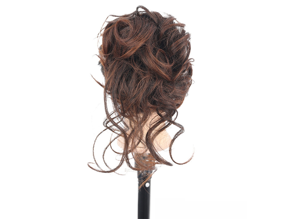 Extensão De Laço Com Garrinha De Cabelo Cacheado Ondulado Marrom Claro Para Mulheres E Meninas