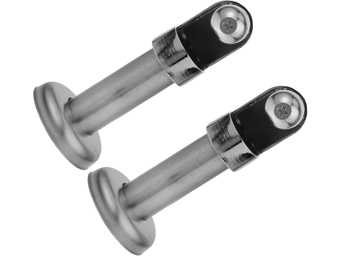 Aboofan 2 Peças Pés De Suporte Para Divisória Banheiro, Suporte De Pés Para Divisória Banheiro, Aço Inoxidável Prateado
