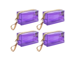 Bolsa Cosmética Transparente Em Pvc De 4 Peças Bolsa Cosmética Portátil Violetas ZMDECQNA