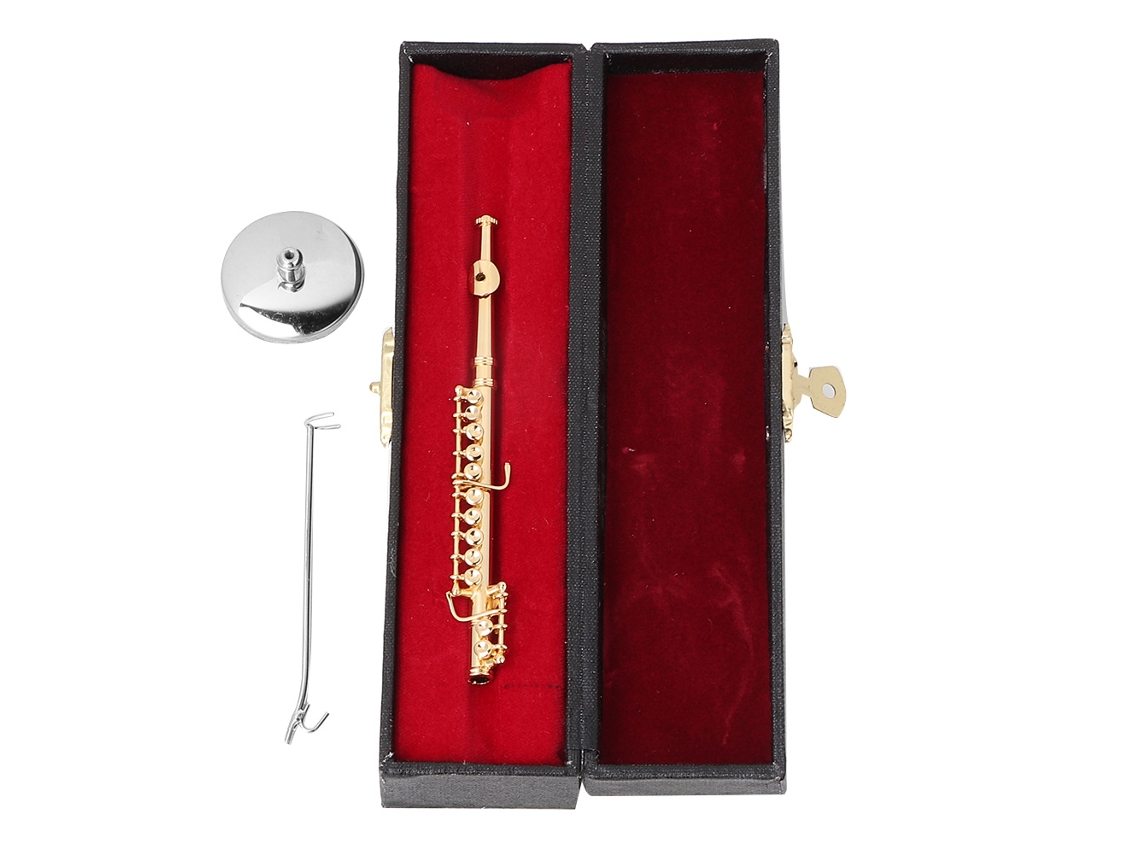 Flauta De Ouro Miniatura 11 Cm Decoração