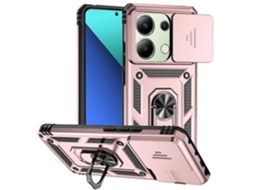 Compre Para Xiaomi Redmi Note 13 Pro 4g / Poco M6 Pro 4g Capa Com Lente Aprimorada Proteção Pc Tpu Capa De Celular Com Suporte Ouro Rosa