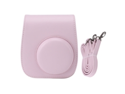 Instant Camera Bag Pu Leather Instant Camera Bag Adjustable Strap Instant Camera Case For Traveling Camping Pink LAXISCREED