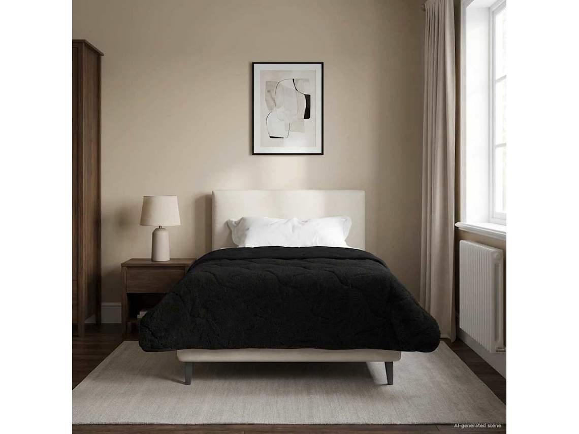 Vidaxl Edredom De Inverno 155 X 220 Cm Inverno Preto Respirável
