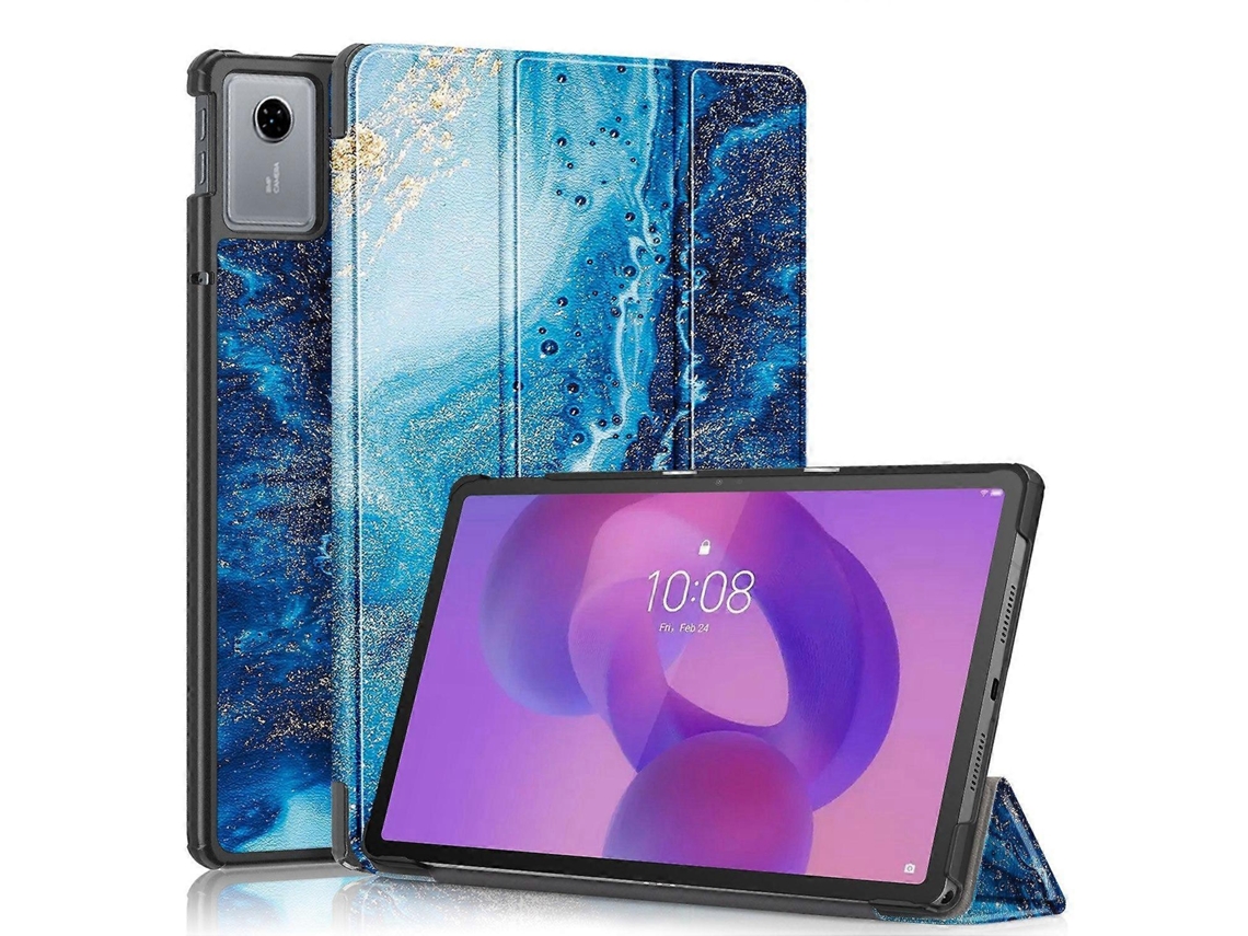 Capa De Couro Para Tablet Lenovo Tab Idea 11 / Xiaoxin Pad 2025 Custer Painted Com Suporte Triplo.