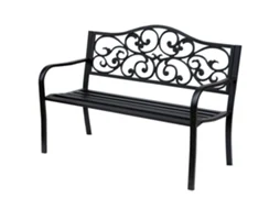 Banco De Preto Jardim Externo Aço Carga 240 Kg Para Varanda Do Terraço Pátio 127x60x89 Cm