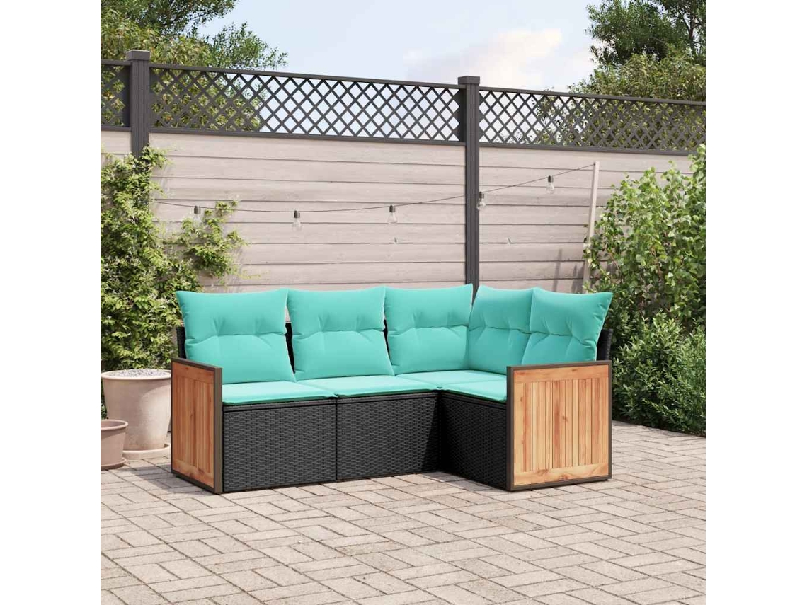 Conjunto de Jantar de Jardim com 7 Peças 201,5x100 cm Madeira de Acácia Maciça VIDAXL
