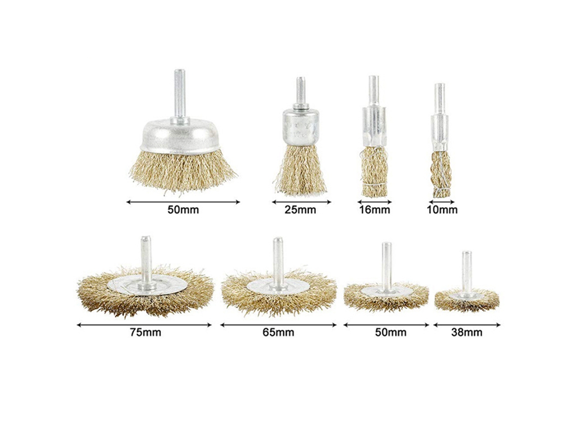 Conjunto De Escovas De Câmara De Arame De Aço Laxiscreed Para Perfuradoras E Polimento De Aço Banhado A Cobre
