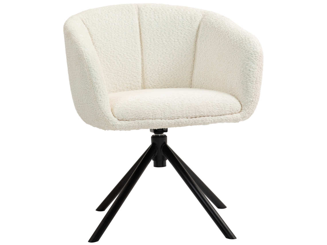 Cadeira Giratória 360°, Assento Acolchoado, 58,5x59x78,5 Cm, Creme LAMAISON
