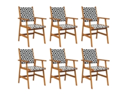 Cadeiras de Jardim 6 Pcs Madeira de Acácia Maciça MAISON EXCLUSIVE
