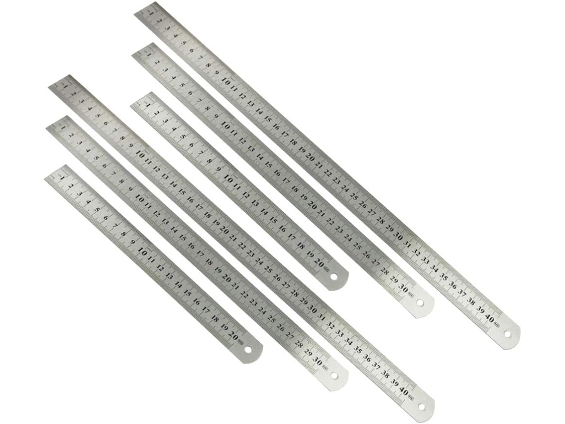 Conjunto De 6 Réguas De Metal Para Mecânico, Réguas De 30 Cm (12