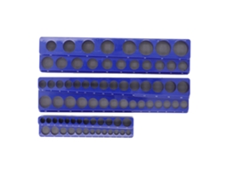 Conjunto de 3 Organizadores Magnéticos para Soquetes: 1/2 pol., 3/8 pol., 1/4 pol. Padrão, Profundo e Métrico