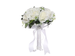 Buquê de Noiva Artificial Branco Estilo Coreano para Casamento BRILVIBERA
