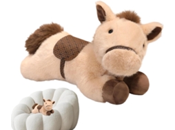 Cavalo De Pelúcia 30 Cm, Adorável Boneco Colecionável Deitado.