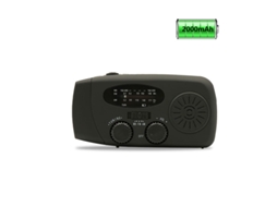 Rádio meteorológico portátil AQUAFORGE de emergência, 20000mah, célula solar, manivela, carregador de celular, alarme SOS, verde
