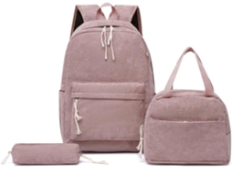 Conjunto Escolar Genérico 2026 Elegante E Funcional De 3 Peças Em Veludo Cotelê, Incluindo Uma Bolsa Ombro,