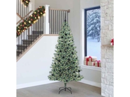 Vidaxl Árvore De Natal Artificial Coberta De Neve Com Luzes De Led