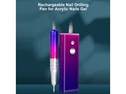 Lixadeira de Unhas Profissional Sem Fio Rebe 25000 RPM Recarregável para Unhas de Acrílico e Gel, Kit Portátil para Salão e Uso Doméstico