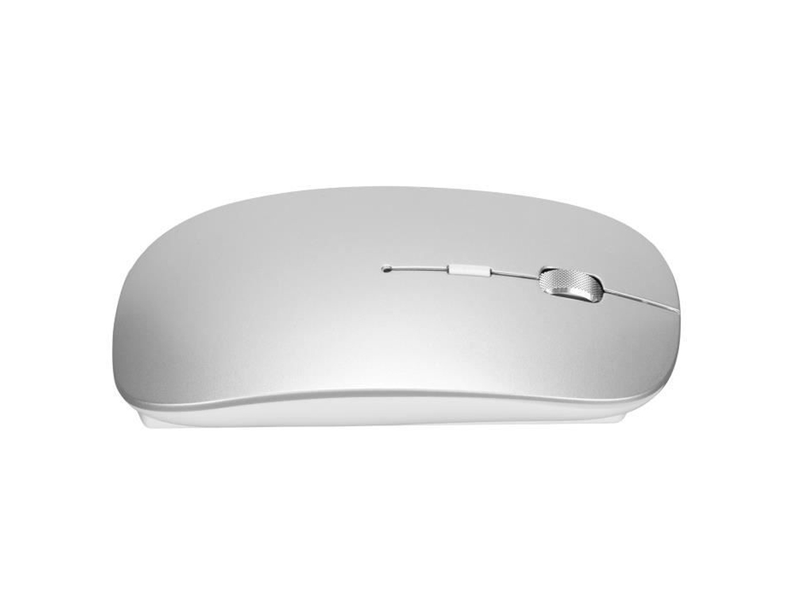 HURRISE Mouse de Computador Wire Mouse 2.4Ghz Connection Mute Click Computer Tracking Gaming Mouse Smooth Silver