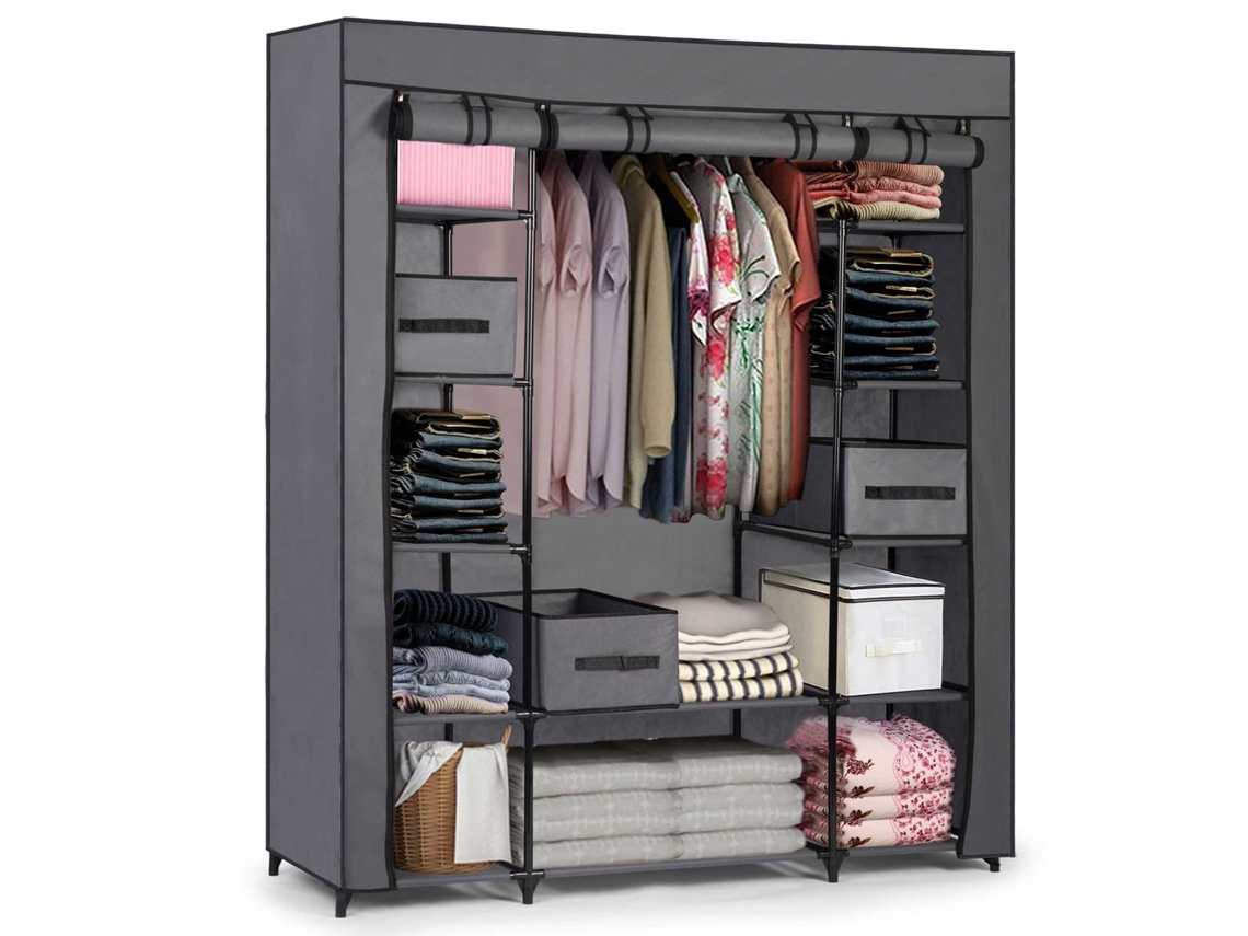 Armário Têxtil Grande Massido com Gavetas em Grafito - Ideal para Organização