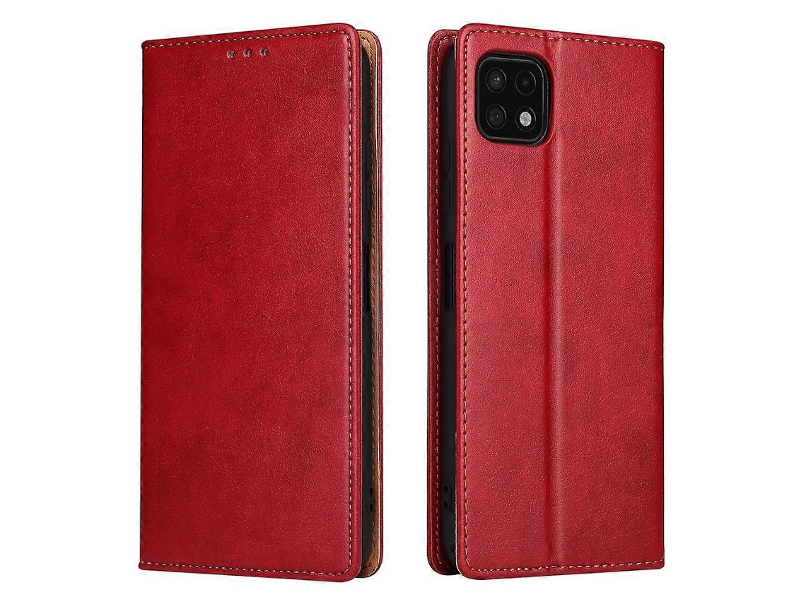 Capa Para Samsung Galaxy A22 5g Fierre Shann Em Couro Pu Com Textura De Couro.