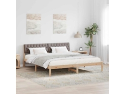 Vidaxl Estrutura da Cama com Cabeceira Marrom e Taupe 180 X 200 Cm