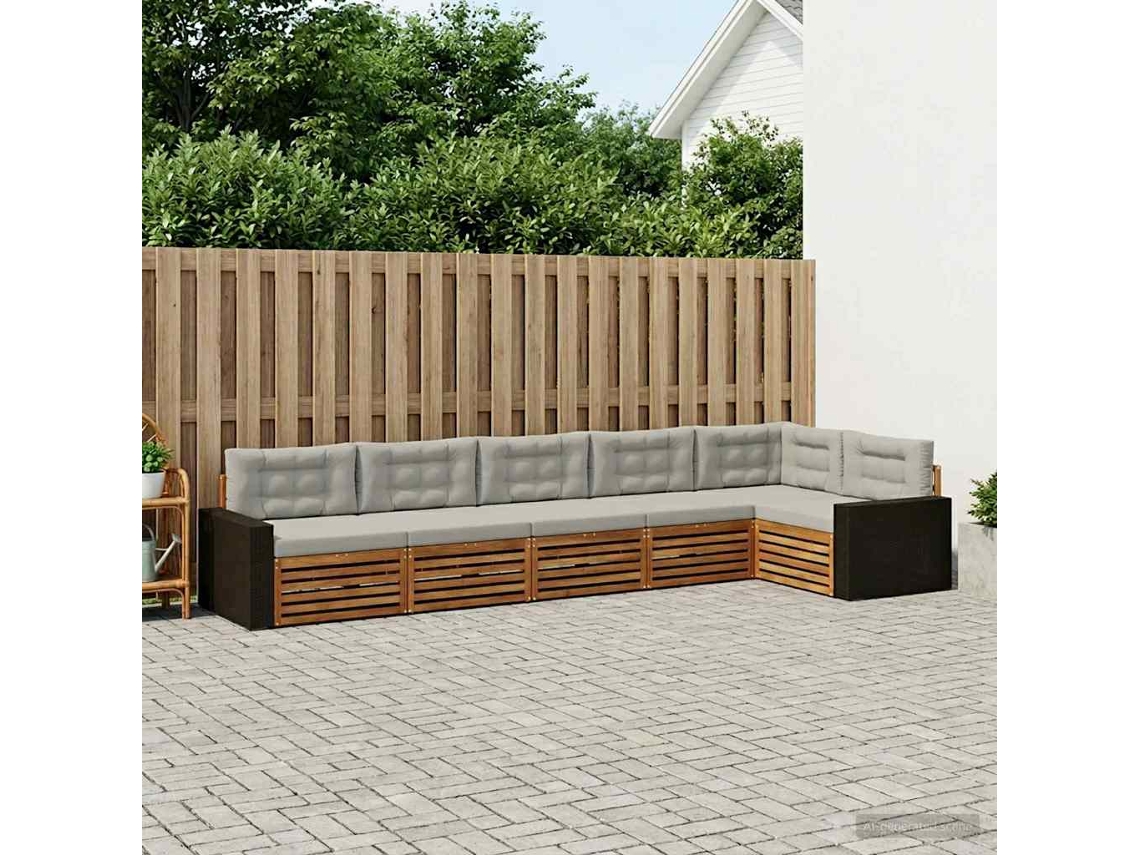 Vidaxl Conjunto De Sofás Para Exterior 6 Unid. Poliéster