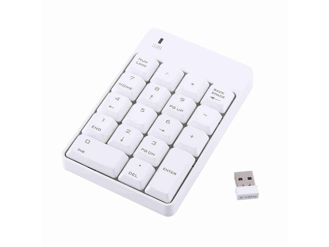 2026zentro-teclado Numérico Sem Fio Usb 2.4ghz 18 Teclas Para Laptop Pc Branco Novo