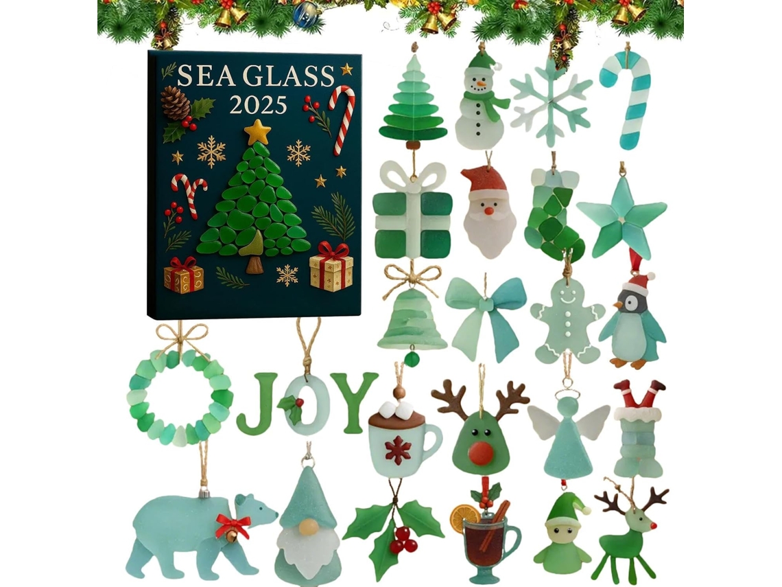 Decoração Para Árvore De Com 24 Dias, Calendário Do Advento, Enfeites De Natal 2d Azuis, Para Mulheres