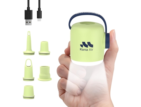 Kona Air Bomba De Ar, Insuflador Para Colchões E Insufláveis, Sem Fios E Recarregável, 200 L/min, Insufla/desinfla, Luz Led 10 Horas Woowind (verde)