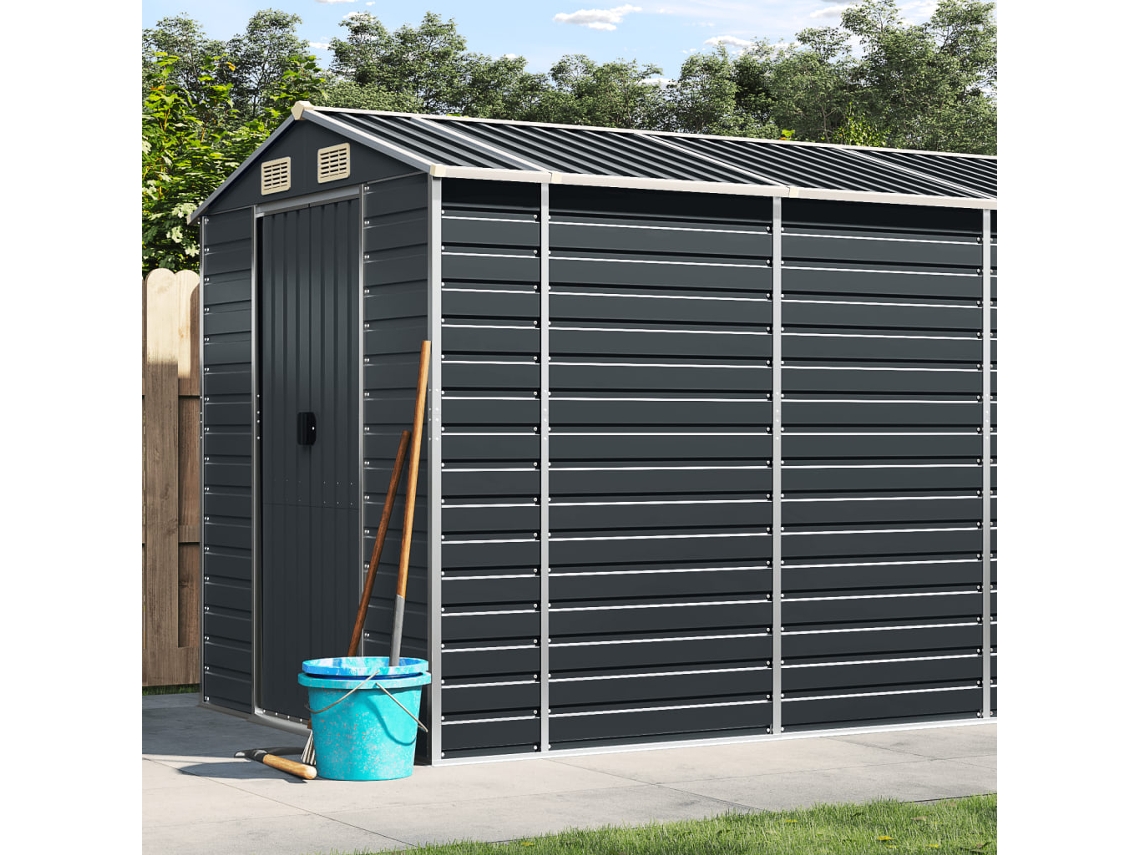 Abrigo De Jardim 191x725x198 Cm Aço Galvanizado Antracite Dkd Home Decor