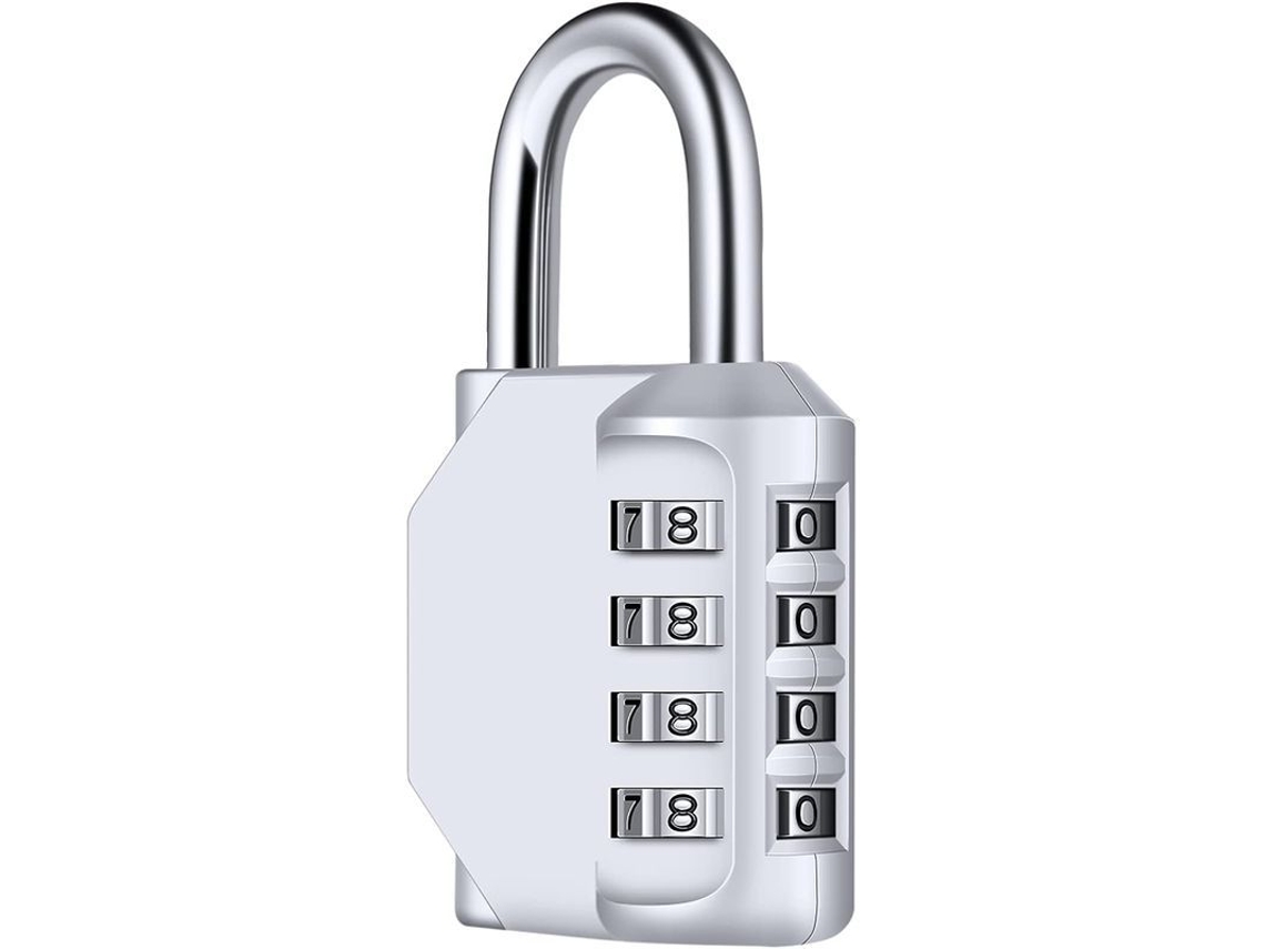 Cadeado De Combinação De 4 Dígitos, Metal À Prova D'água E Aço Prateado, 2 Unidades Para Armários, Mochilas E Locker