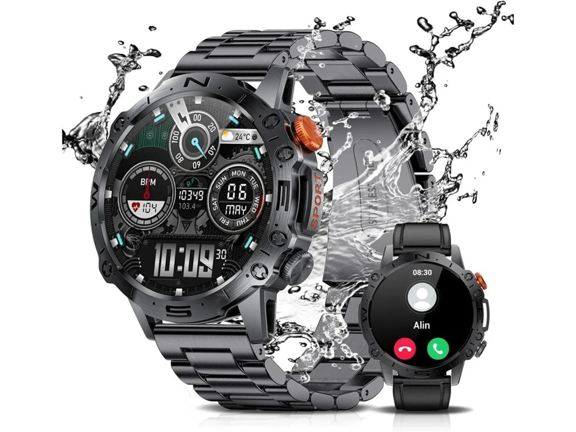 Smartwatch de tecido amoled de 1,43 polegadas sempre ativo com chamada de voz Bluetooth monitoramento de frequência cardíaca Spo2 pressão arterial Bestvite