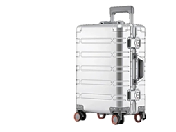 Mala De Viagem, Grande Capacidade, Design Com Rodas Giratórias, Prata, 20 Polegadas