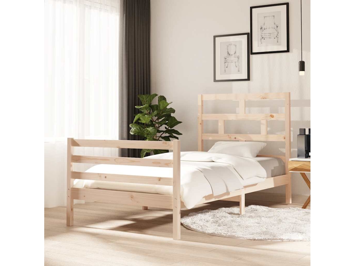 Vidaxl Estrutura De Cama 100x200 Cm Madeira De Pinho Maciça