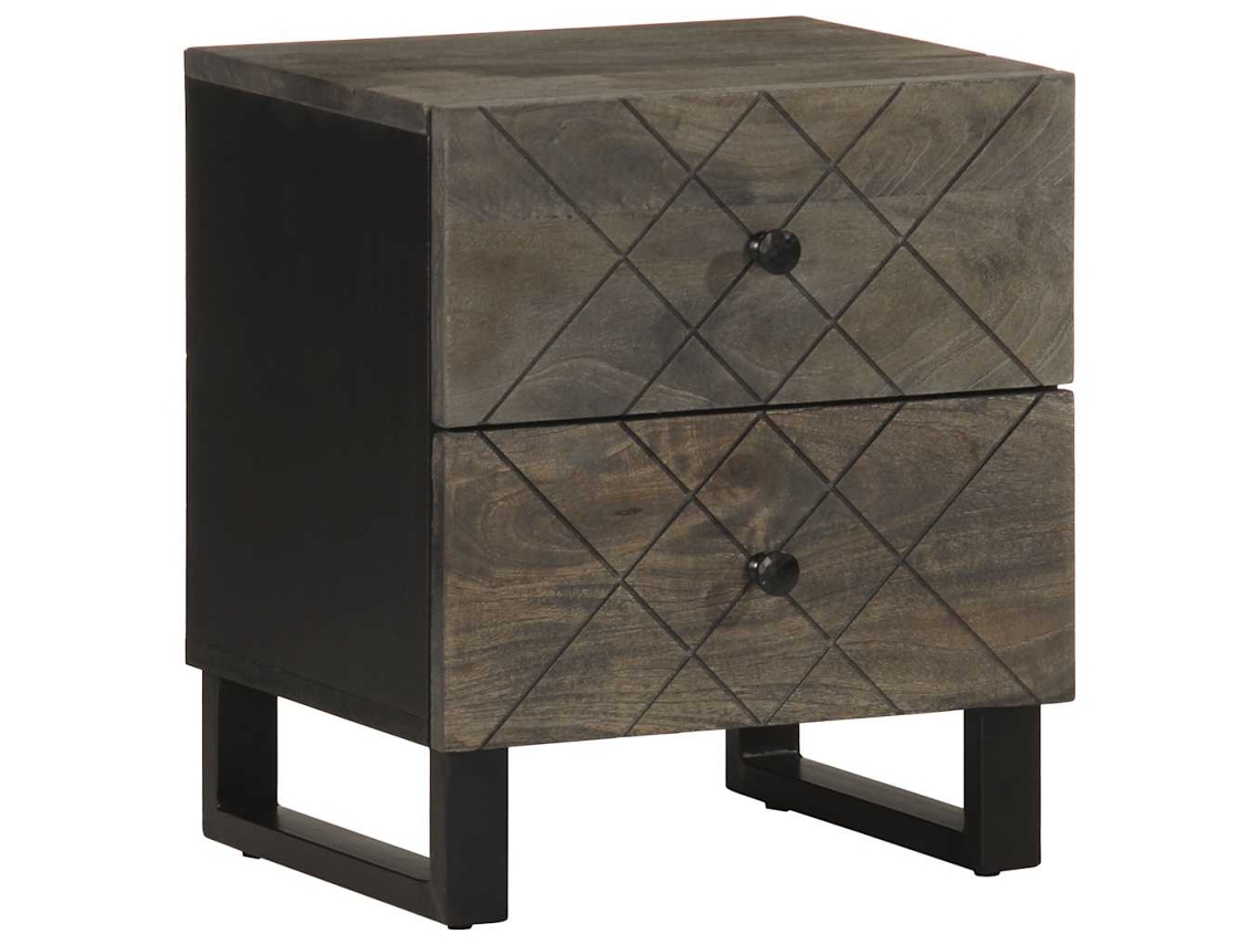 Bedside Cabinet, Bedside Cabinets Vidaxl Preto Madeira De Mangueira (n/a)