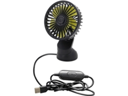 Ventilador Compacto Para Carro Em Abs Com Fluxo De Ar Ajustável E