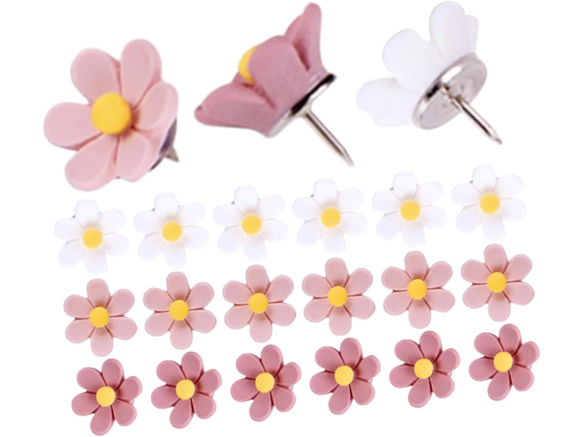 Conjunto de 30 enfeites decorativos de resina, duráveis e fáceis de usar, com design floral, ideais para paredes de fotos.