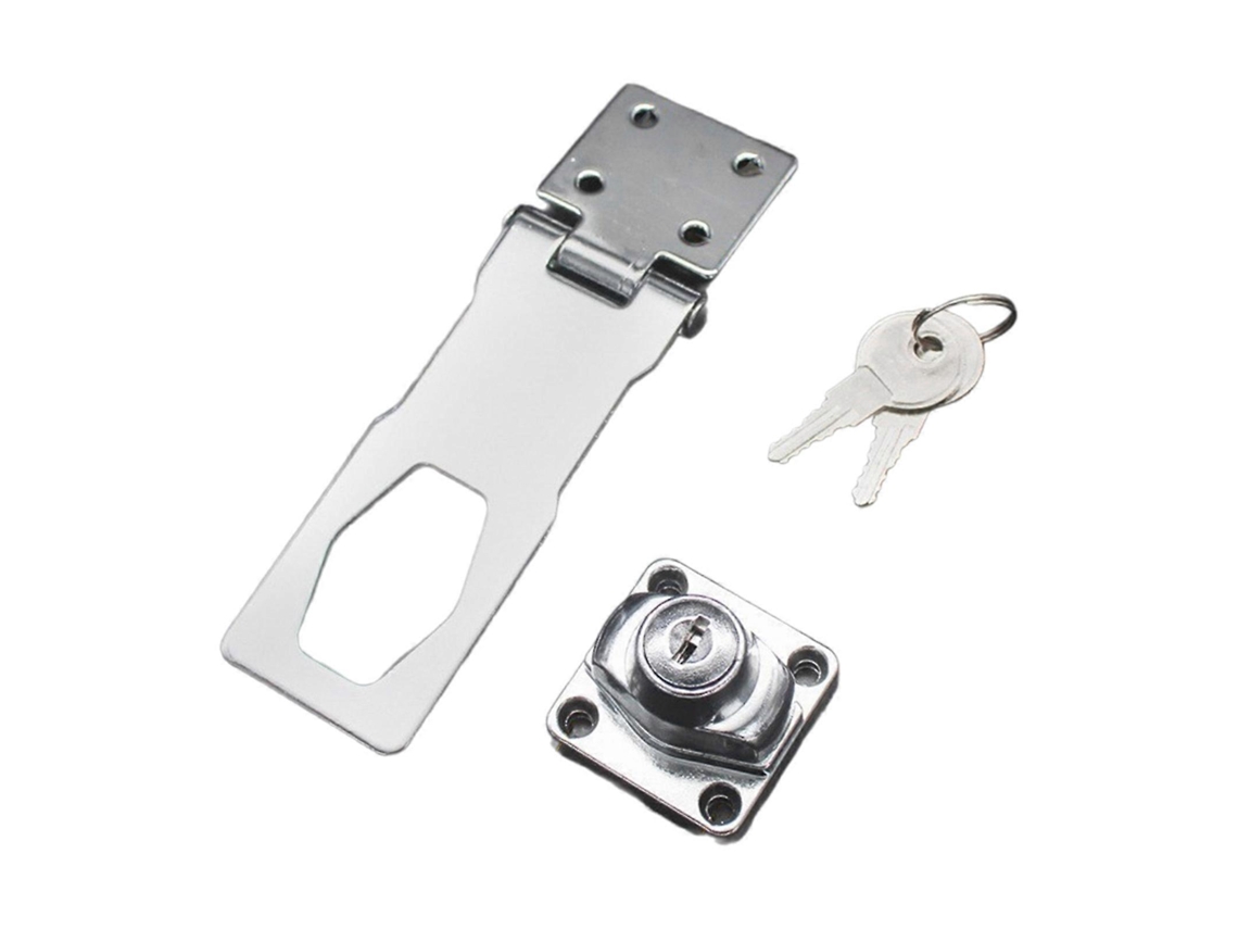 Fecho De Segurança De Metal Resistente Com Chave 4 Polegadas, Sem Perfuração, Para Casa