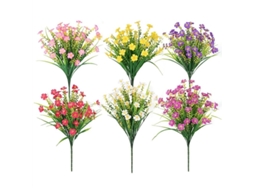 Flores Artificiais para Uso Externo, Pacote com 6 Plantas para Exterior, Flores Artificiais, Resistentes Aos Raios Uv, para Áreas Externas AQUAFORGE