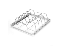 Suporte Para Costelas Em Aço Inoxidável Para Grelhar, Com 5 Compartimentos Para Cinco Costelas Cozidas Uniformemente.