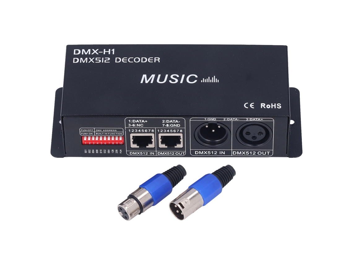 Decodificador DMX 3 canais RGB Primerox ajustável, para bares e hotéis | S/MARCA