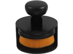 Esponja de plástico rígido para esfoliação facial em formato de flor, para uso manual.