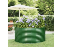 Vidaxl Canteiro Elevado De Jardim Verde 140x140x68 Cm Aço Galvanizado