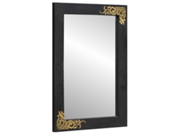 Vidaxl Espelho De Banheiro Preto E Prata 70 X 50 X 2,5 Cm