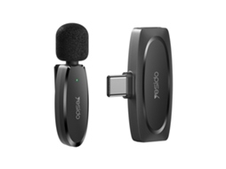 Microfone De Lapela Sem Fio Baixa Latência Yesido Kr11 Com Receptor Tipo C Aquaforge (preto)