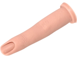 Pontas de unhas de silicone realistas, com design Bege para cada dedo.